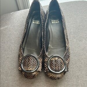 Stuart Weitzman Brown Snakeskin Flats size 7,5